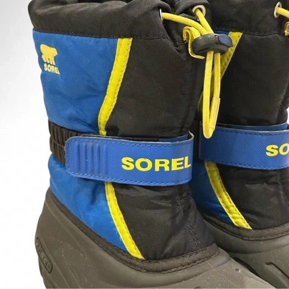 Sorel Flurry Snow Winter Boots Youth Size 12 in Blue & Black w/ Felt Lining GUC - Picture 8 of 11